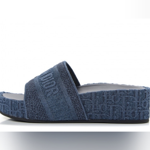 Christian Dior  Denim Platform Sandal Made in Italy Size 41 US Size 10 Like New - Picture 10 of 12